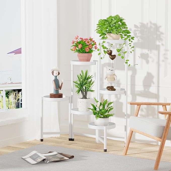 iDavosic.ly Plant Stand Indoor Outdoor, 6 Tier Corner Metal Flower Display - Image 7