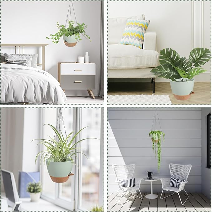 Hanging Planters for Indoor Outdoor Plants, 1 Set Self Watering Hanging Pot - Image 6