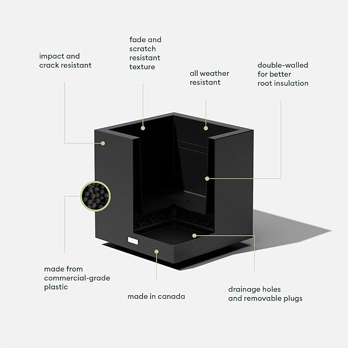 Veradek Block Series Cube Plastic Planter - Image 2
