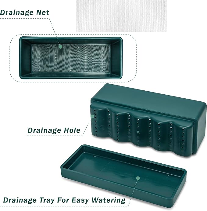 D'vine Dev 12 Inch Window Box Planter, Rectangle Plastic Herb Planter - Image 4