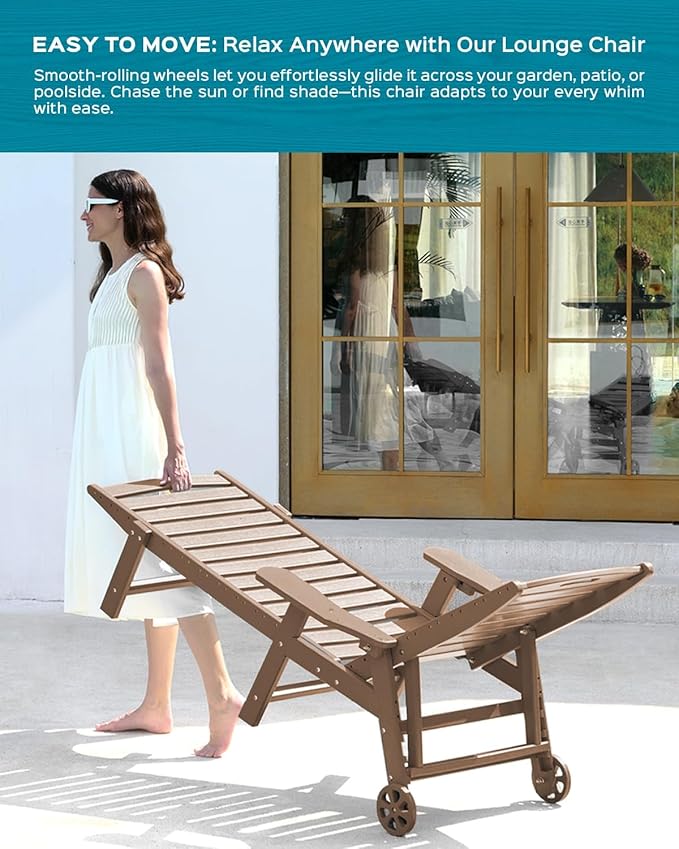 Outdoor Chaise Lounge Chair Set of 2, Patio Lounge Chairs - Image 6