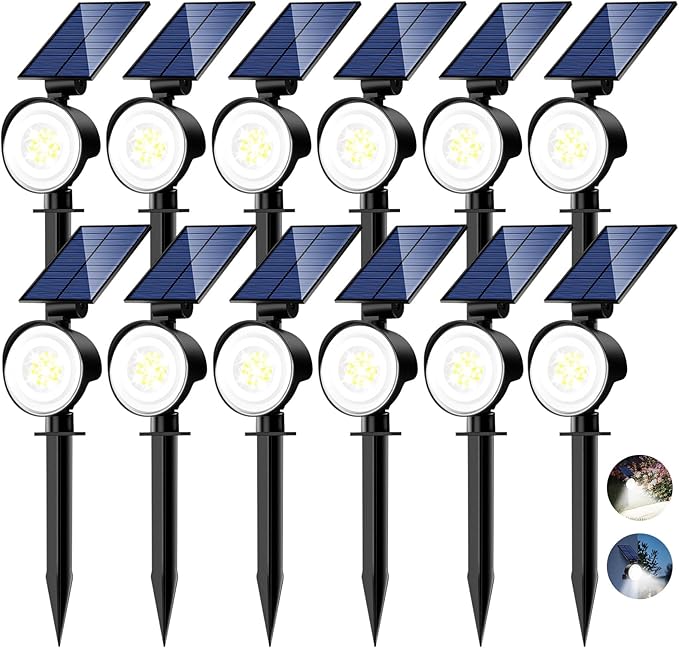 nipify 12 Pack Solar Spot Lights Outdoor Waterproof by Nipify