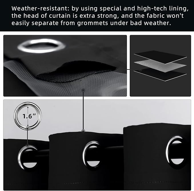 Waterproof Outdoor Curtain W105 x L108 - Image 3