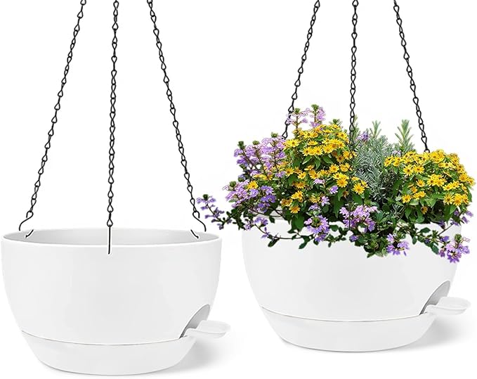2 Pack 12 Inch Self Watering Hanging Planters by zople