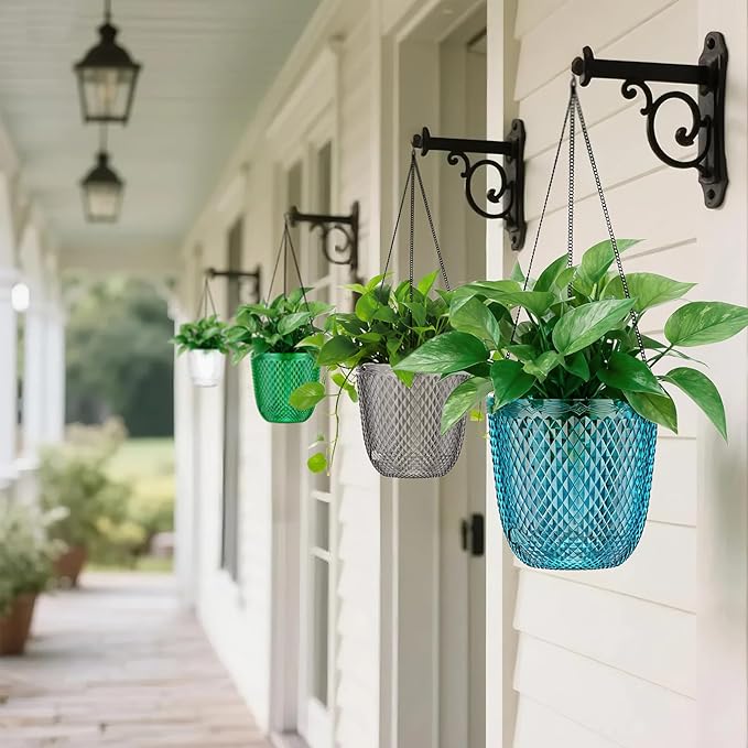 QCQHDU Self Watering Hanging Pots, 2 Pack 7.2 Inch Hanging Planters - Image 7