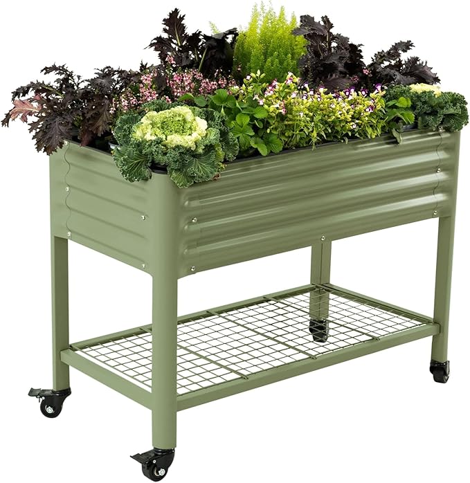 Rolling Elevated Raised Garden Bed-V Series, 700 Lbs Weight Capacity, Outdoor by VegoGarden