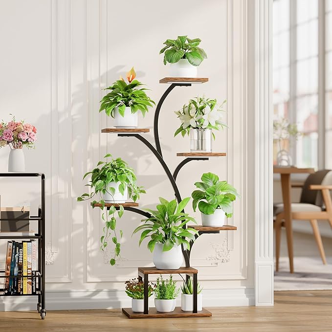 Plant Stand Indoor with Grow Lights, 7 Tiered Indoor Plant Shelf, Metal Plant - Image 7