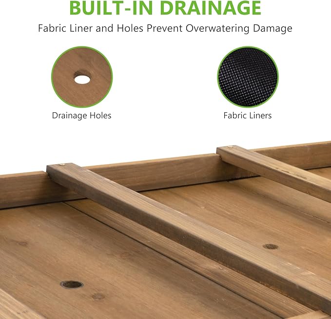 Raised Garden Bed with Legs & Wheels –, Outdoor Elevated Planter Box with - Image 7