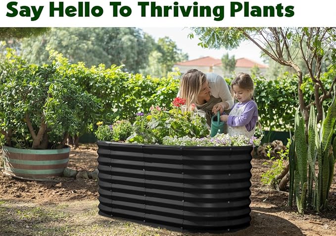 Plant & Plot Galvanized Raised Garden Beds Outdoor // 4×2×2 ft Planter Raised - Image 4