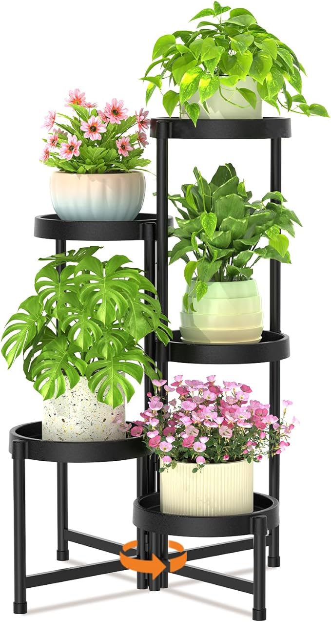LASZOLA 5 Tiered Folding Plant Stand Indoor by LASZOLA