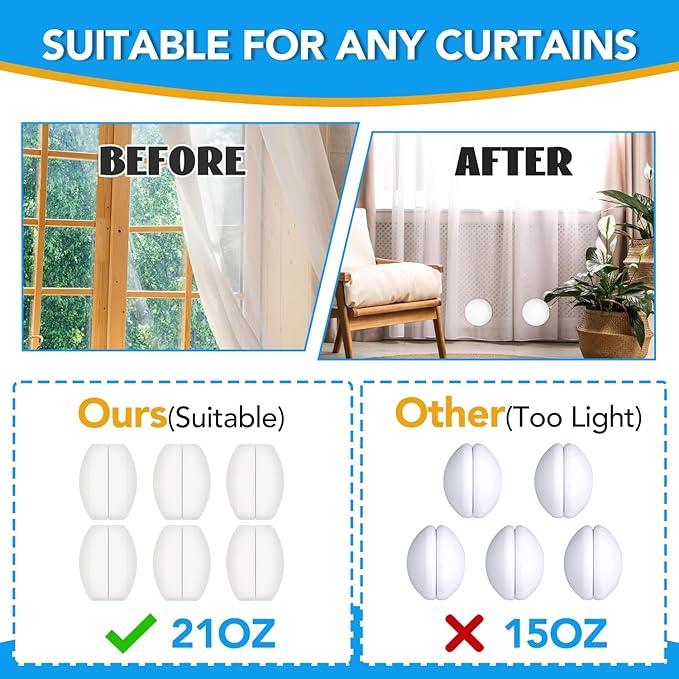 12 Pcs Shower Curtain Weights, Silicone Wrapped Heavy Duty Shower Curtain - Image 5