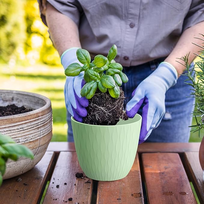 7 inch Plant Pots, 5 Pack Flower Pots - Image 4