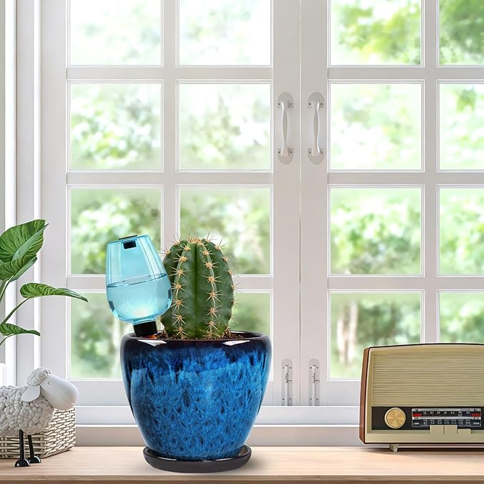 Ceramic Pots for Plant with Self Watering Globes, 8 inch Planters for Indoor - Image 6