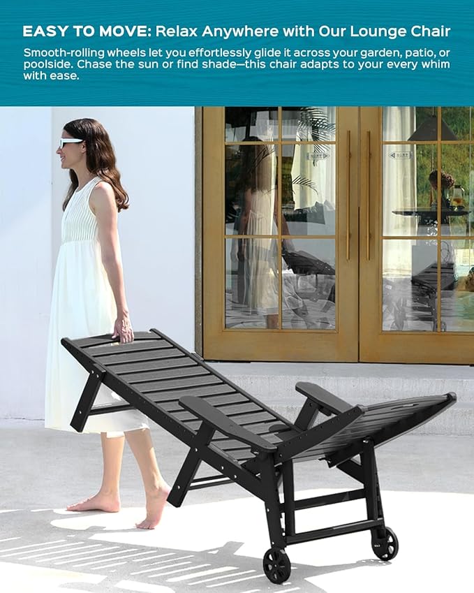 Outdoor Chaise Lounge Chair Set of 2, Patio Lounge Chairs - Image 6