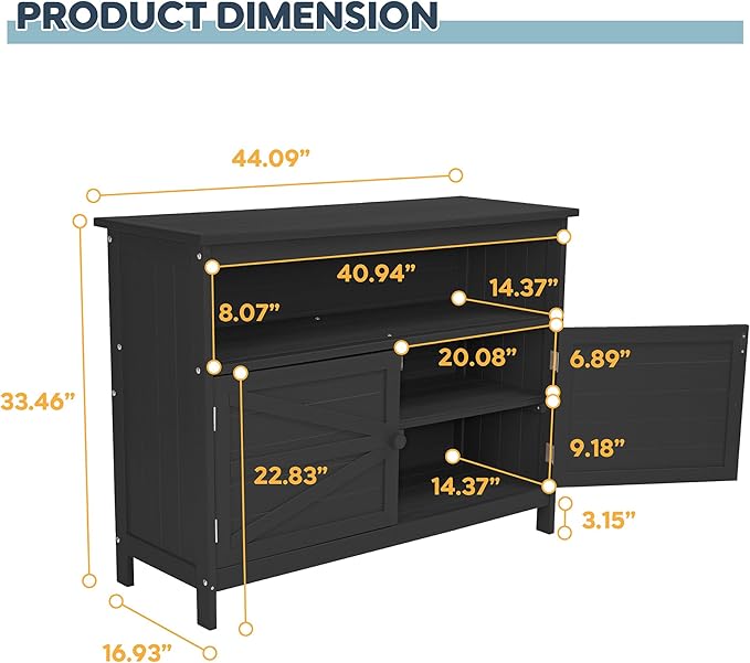HIPS All-Weather Outdoor Storage Cabinet, Outdoor Sideboard - Image 3