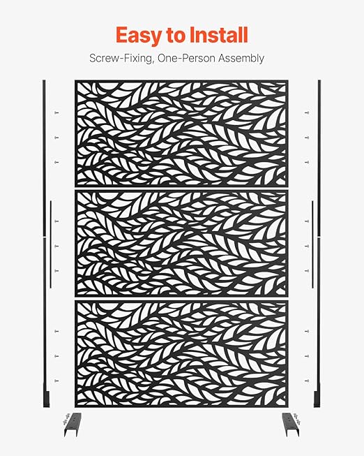 VEVOR Metal Privacy Screen, Outdoor Privacy Screens & Panels, Freestanding - Image 5
