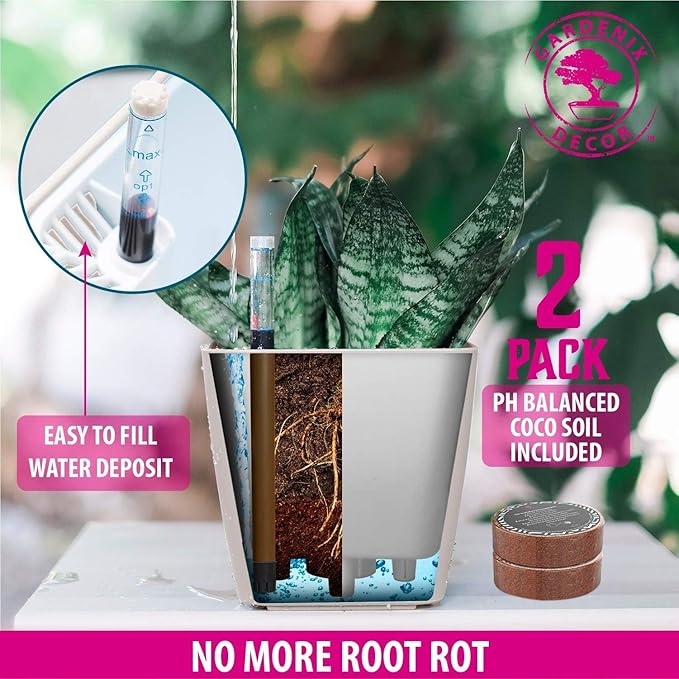 GARDENIX DECOR 5" Self Watering pots - Image 4