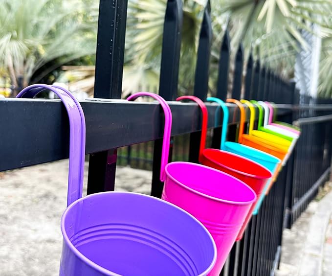 10 Pcs Fence Planters, Railing Planter Flower Pot - Image 6