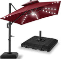 Best Choice Products 12x12ft LED Cantilever Patio Umbrella w/Base Included & by BestChoiceProducts