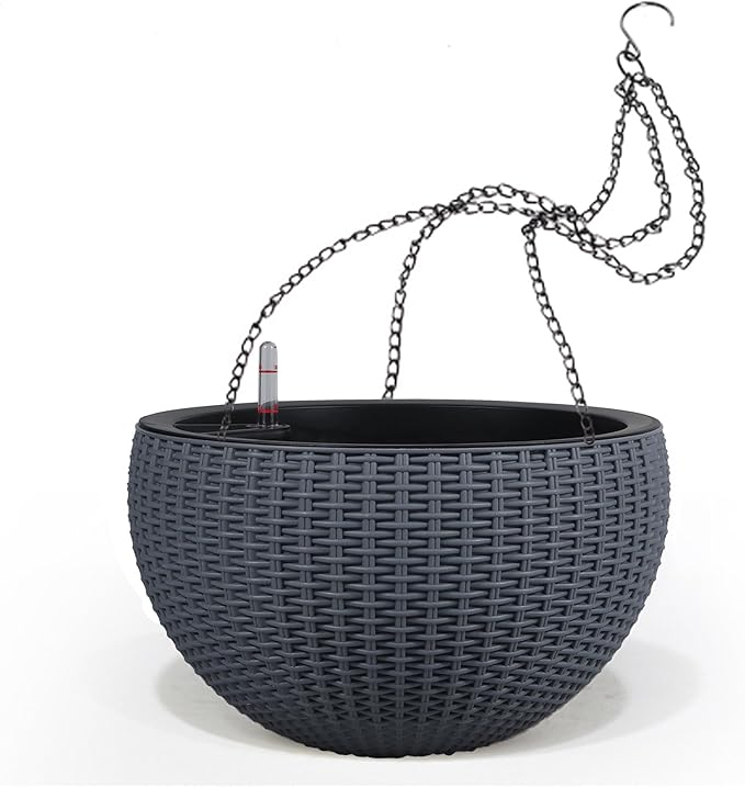 Dexceder 9 Inch Self Watering Hanging Planters Indoor Outdoor, Thickened by Dexceder