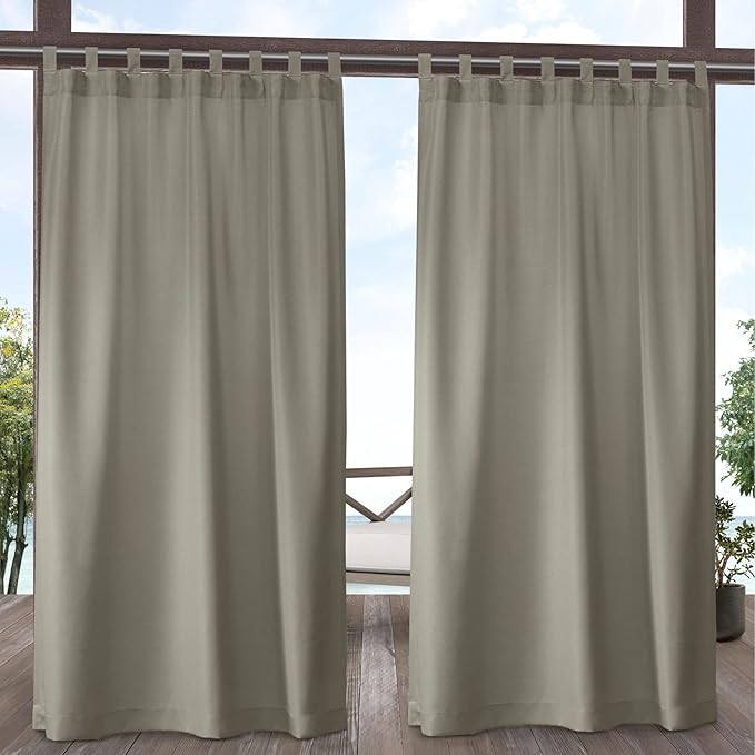 EXCLUSIVE HOME Cabana Solid Indoor/Outdoor Light Filtering Hook-and-Loop Tab by Exclusive+Home