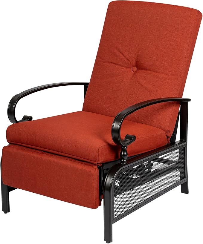 Oakcloud Adjustable Outdoor Lounge Chair Metal Patio Relaxing Recliner Chair by OckcloudPatioFurniture