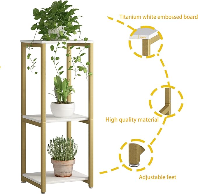 Plant Stand Indoor Corner Tall 3 Tier Metal Modern Flower Storage Plant Shelf - Image 5