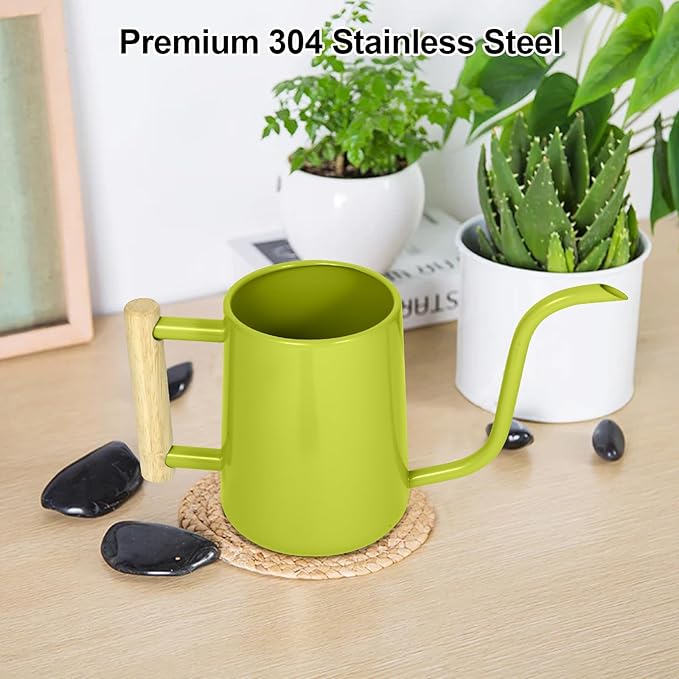 Watering Can Indoor Plants, 35 oz/1000 ml Metal Stainless Steel Watering Can Pot - Image 2