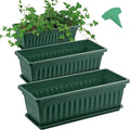 GROWNEER 3 Packs 17 Inches Green Flower Window Box Plastic Vegetable Planters by GROWNEER