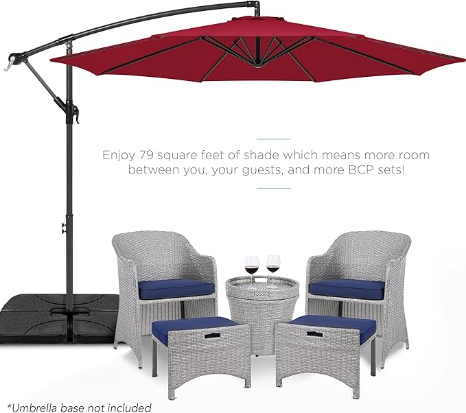 Best Choice Products 10ft Offset Cantilever Hanging Market Patio Umbrella - Image 2
