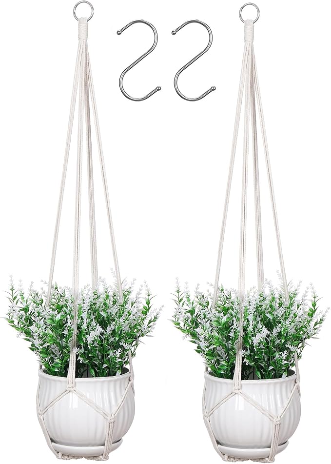 YIBOT Macrame Plant Hanger Indoor Set of 2 - Image 7