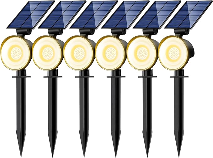 nipify 6 Pack Solar Spot Lights Outdoor Waterproof by Nipify