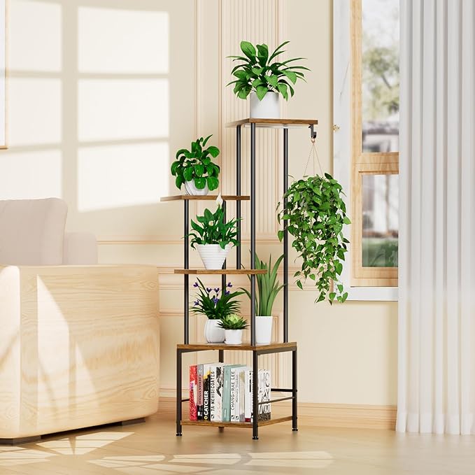 Plant Stand Indoor with Grow Light, 5-Tiered Tall Plant Stand Indoor, Metal - Image 8