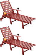 Carauci Lounge Chair Outdoor Set of 2, HDPE Chaise Lounge by Carauci