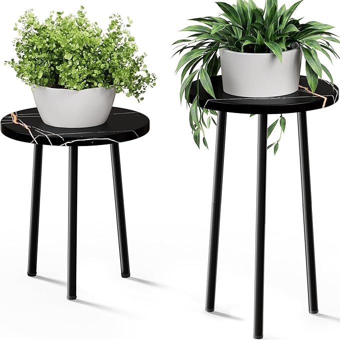 Plant Stand Indoor Tall: Corner Wood Plant Stand 2 Pack Mid Century Modern Decor by SAKSUNFORYOU