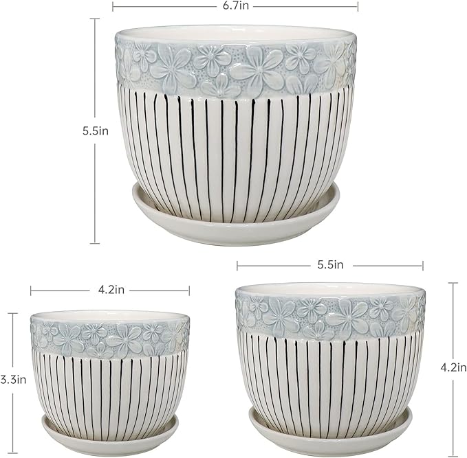 Ton Sin Grey Flower Pots, Texture Planter - Image 2