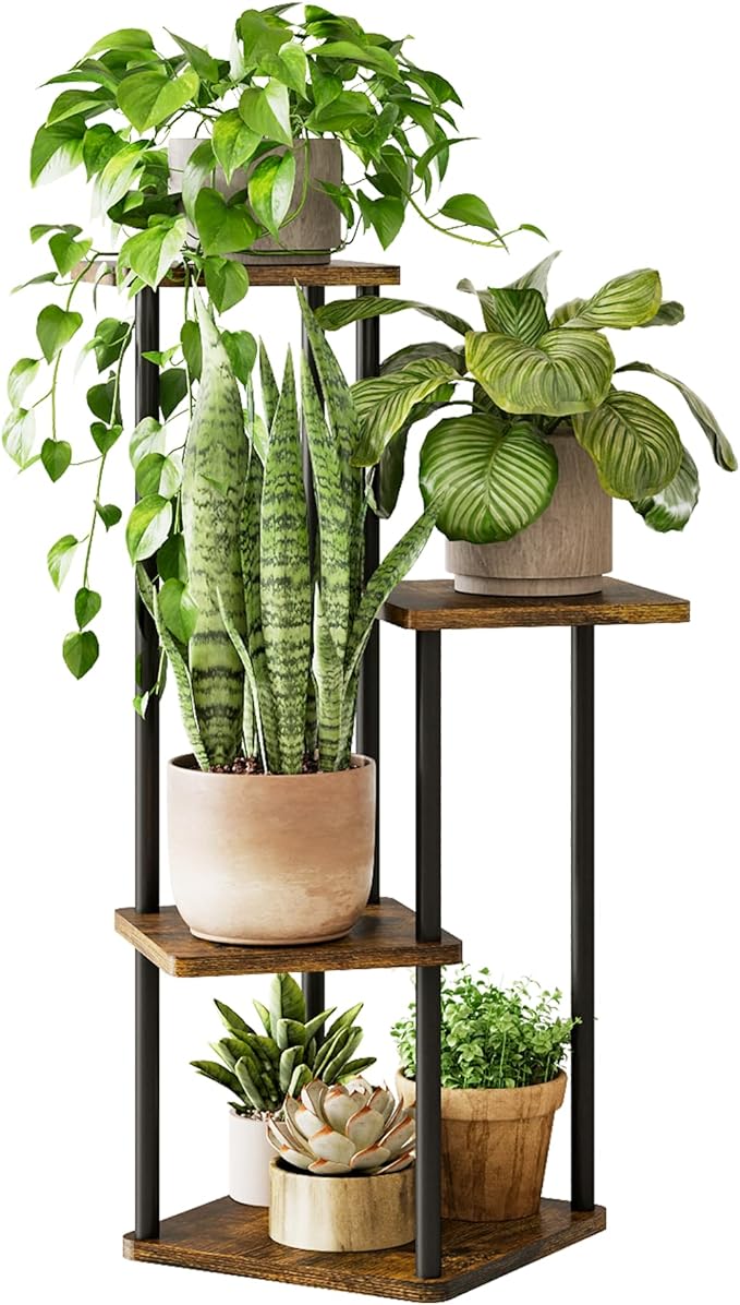 Tall Plant Stand Indoor 4 Tiered Plant Shelf by Gentingbro