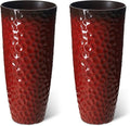 Glitzhome 31" H Large Plastic Tall Planters, Oversized Planters Flower Pots by Glitzhome