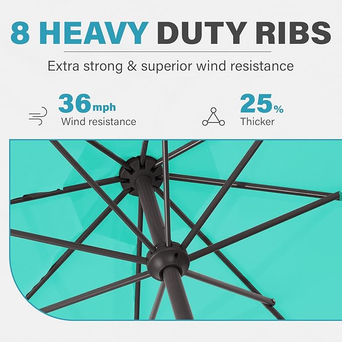 MEWAY 12ft Patio Umbrella Outdoor Table Umbrellas - Image 5