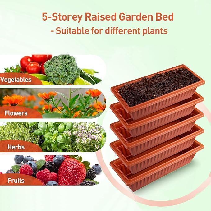 Homdox 5-Tier Elevated Garden Bed- Freestanding Vertical Raised Bed - Image 7