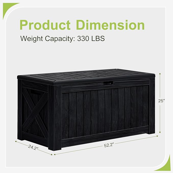 Greesum 120 Gallon Deck Box, Resin Outdoor Storage Container - Image 6
