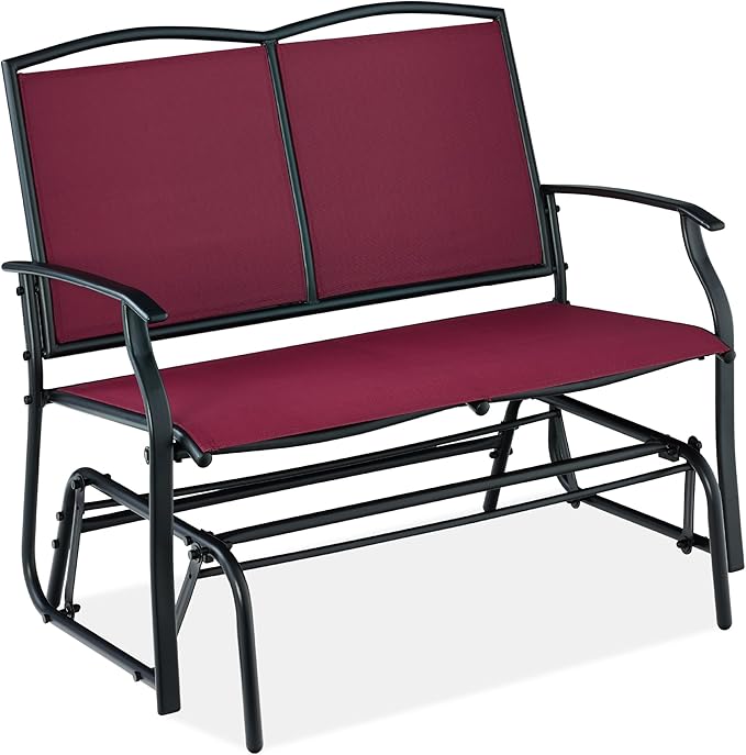 Best Choice Products 2-Person Outdoor Patio Swing Glider Steel Bench Loveseat by BestChoiceProducts