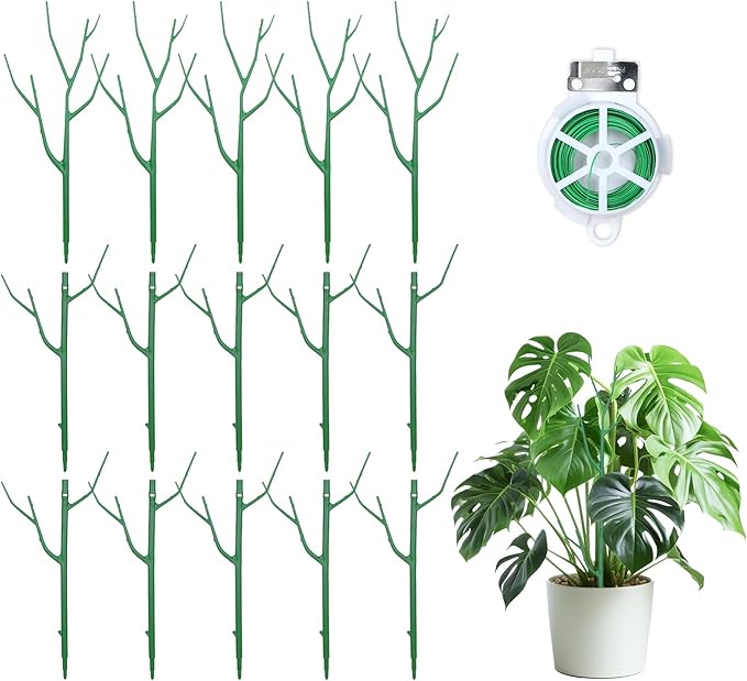 15 Pack Stackable Plant Supports Stakes, Sturdy Garden Trellis by Obralitic