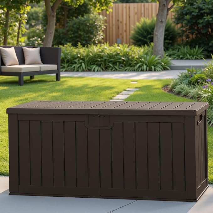 Patiowell 240 Gallon Large Outdoor Storage Box, Waterproof Deck Box - Image 5
