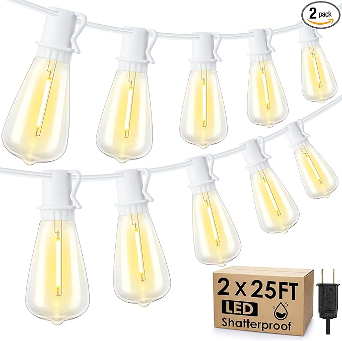 50FT Outdoor String Lights, Patio Lights by Larkvue