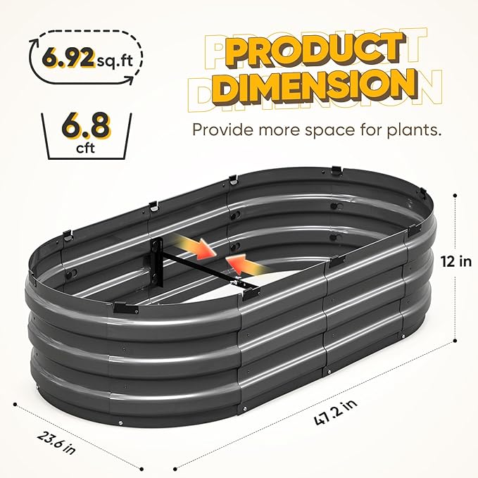 KING BIRD Raised Garden Bed Kit 2026 Upgraded 10-Minute Assembly Galvanized - Image 5