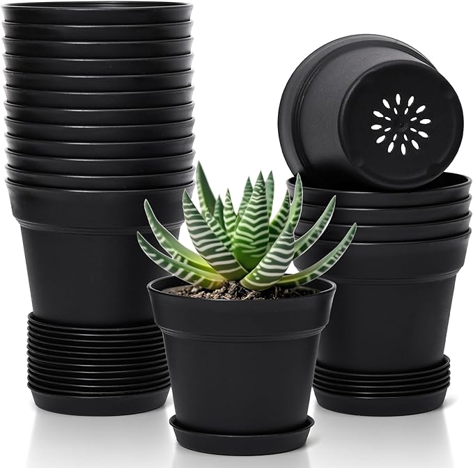 T4U Flower Pots 18-Pack, 5 Inch Plant Pot by T4U