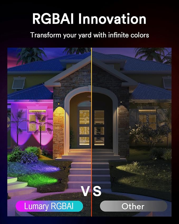 Lumary 56FT Smart Landscape Lights Gen2, 6 Pack RGBAIWW Color Changing - Image 3