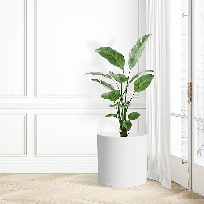 12 Inch Large Deep Flower Pots for Outdoor Indoor Plants, Cylinder Tall Plant - Image 7