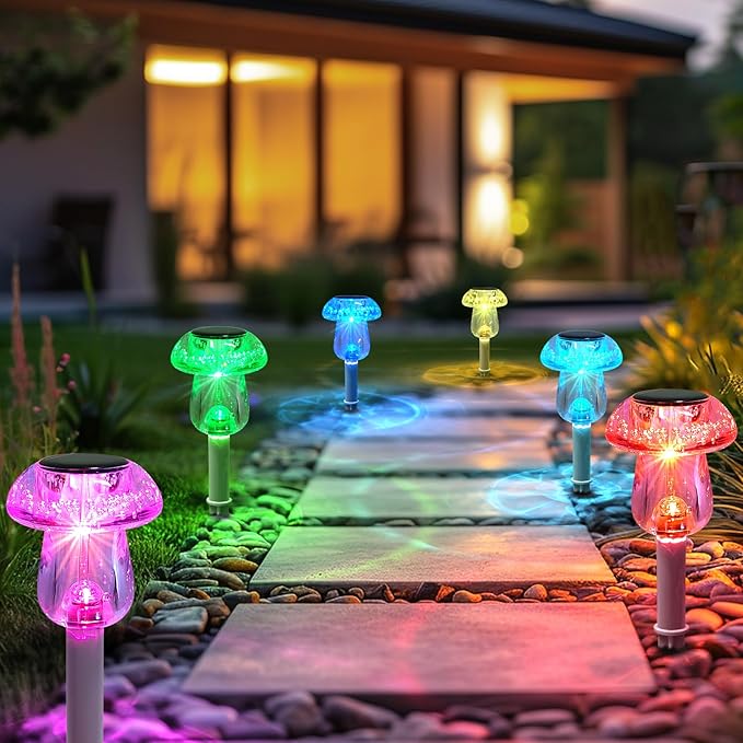 Solar Lights Outdoor, 16 Pack Mushroom Lights Outside Waterproof, Solar Powered - Image 4